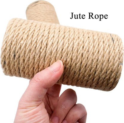 2 Pack Cat Scratching Posts Jute Rope Replacement Scratcher Refill Post for Cats Cube Tower Kittens Scratch Pole Perch Interactive Toys Carpeted Furniture Accessories Deterrent Tree 4.92'' (M8 Screws)4