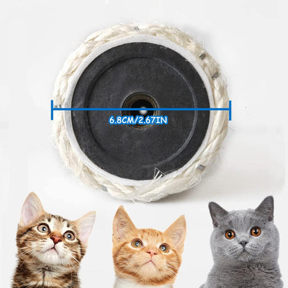 Powerking Natural Sisal Replacement Scratching Post, 15.7'' 2 Pieces M8 Cat Scratch Post Refill Pole Parts for Refurbishment, Include Screws (White)2