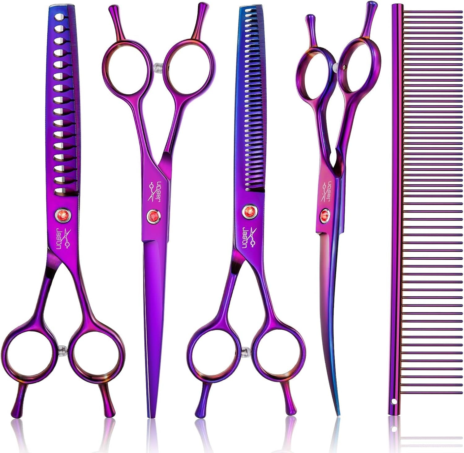 jason-grooming-scissors-for-dogs-sharp-thinning-dog-shear-with-muffler-pad-stainless-steel-dog-grooming-shears-professional-texture-scissors-for-pets-christmas-gift