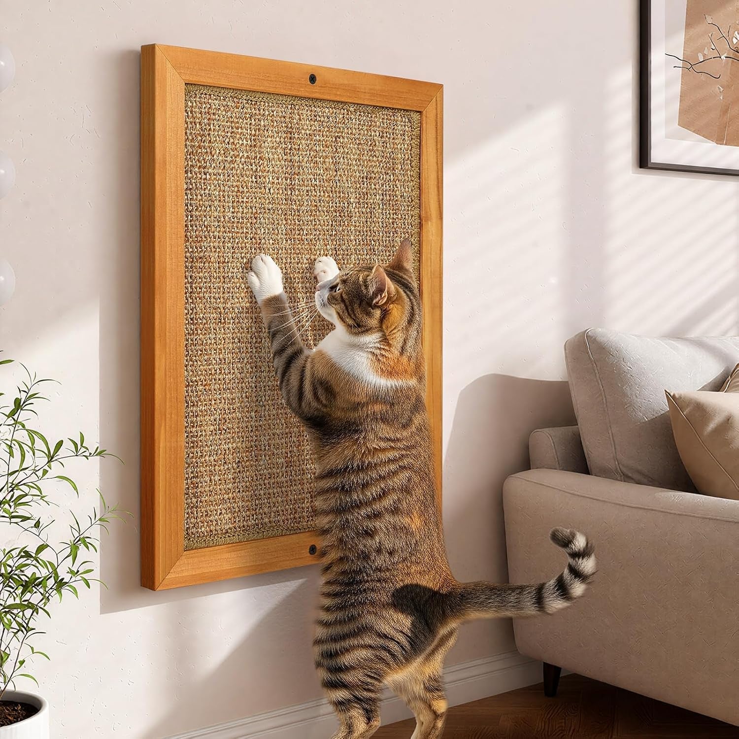 wall-mounted-cat-scratching-post-wooden-sisal-scratcher-for-indoor-cats-natural-wood-frame-with-durable-sisal-rope-surface-protects-furniture-easy-wall-mount-sturdy-for-large-cats