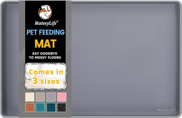 Mateeylife Silicone Cat & Dog Food Mat for Floors Waterproof, Anti-Slip Dog Bowl Mats for Food and Water, Pet Feeding Mats with Lip to Prevent Spills, Pet Placemat for Messy Drinkers to Protect Floors1