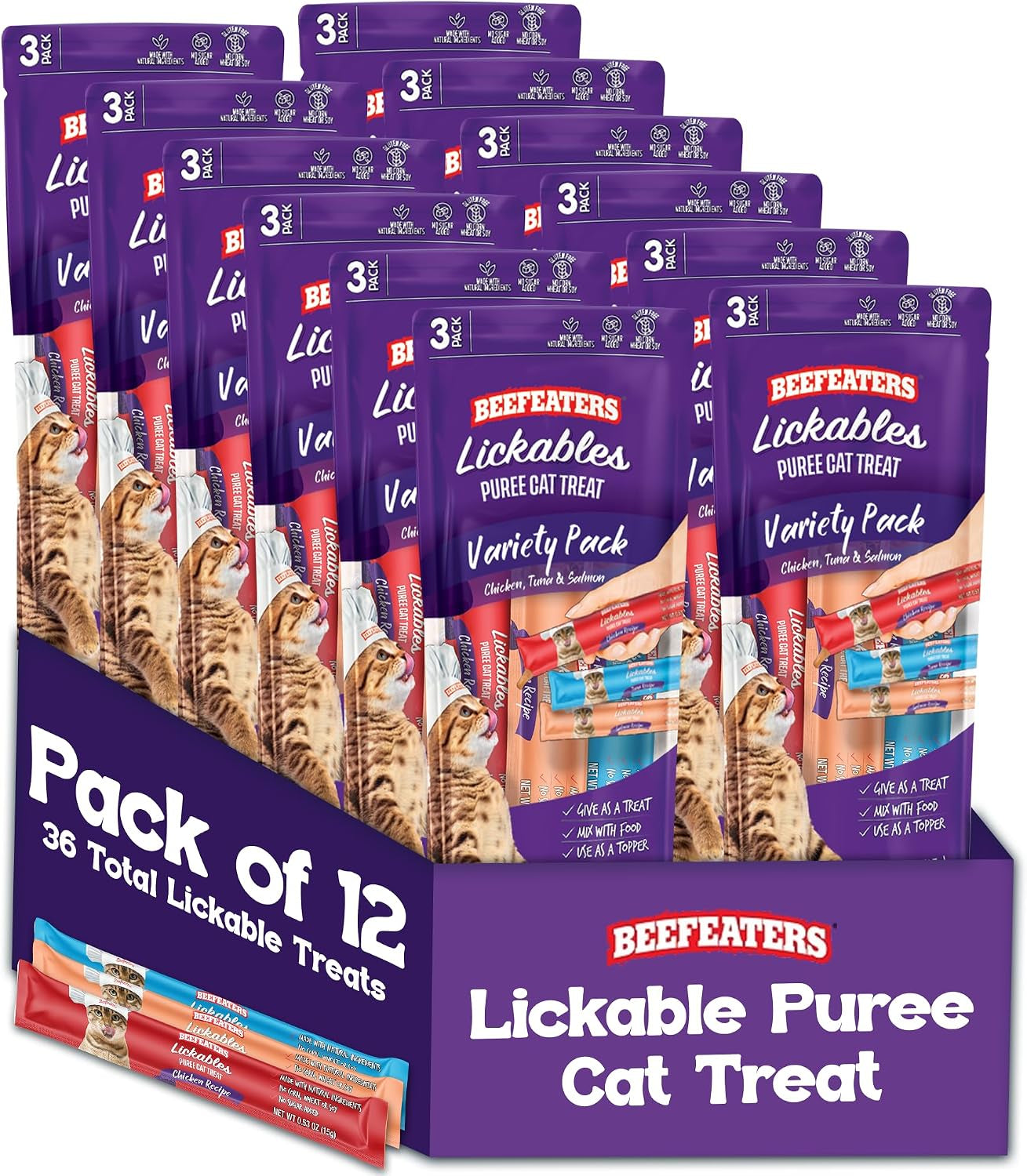 beefeaters-lickable-cat-treats-48-count-puree-squeeze-up-tubes-variety-pack-salmon-tuna-chicken-grain-free-taurine-enriched-high-moisture-for-picky-eaters-cat-treat-topper-or-snack