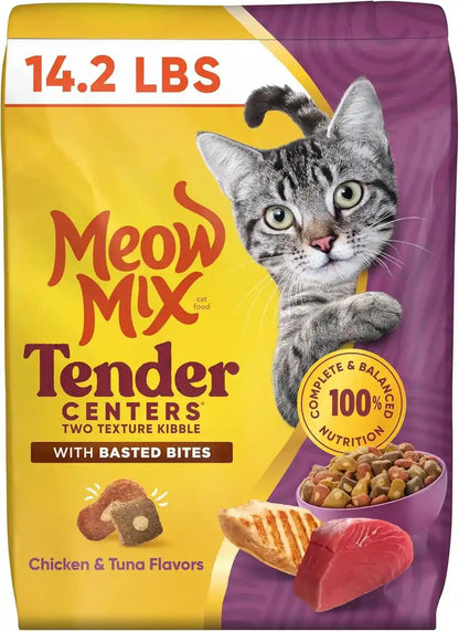 Meow Mix Tender Centers, Salmon & White Meat Chicken Flavors, Dry Cat Food, 20 Lb. Bag | Dry Cat Food with Two Texture Kibble, Meaty Center Surrounded by a Crunchy Outer Layer, Complete and Balanced Nutrition21