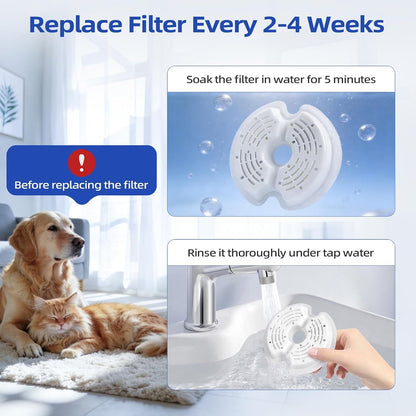 8Pack Cat Water Fountain Filters, Cat Fountain Filter for 67Oz/2L Pet Drinking Fountain Dog Water Dispenser, Pet Fountain Filter Replacement5