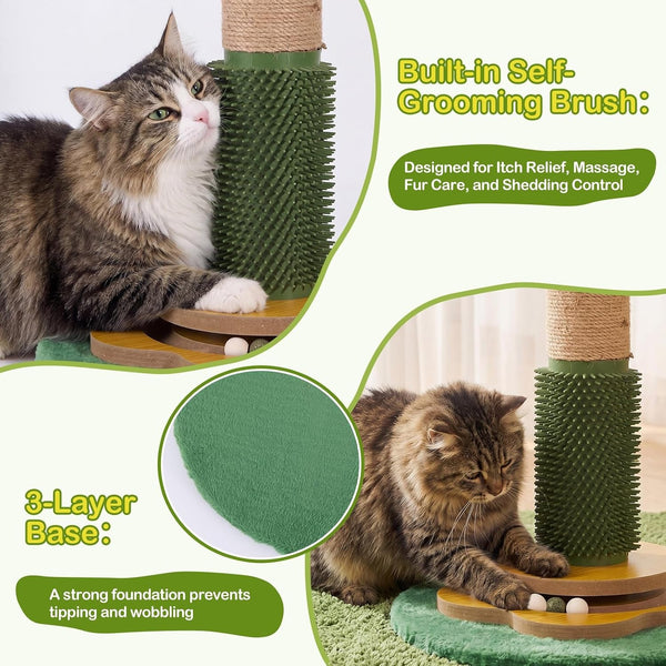 Tall Cat Scratching Post 51 Inch, Sisal Rope Cat Scratcher Tree | for Indoor Cats, Kittens and Large Cats to Stretch, Scratch, Play and Self-Groom; Suitable for Living Rooms and Cat Spaces.5