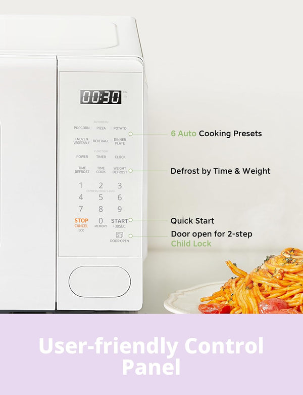 Countertop Microwave Oven 0.7 Cu.Ft, 700W, White, 11 Power Levels3