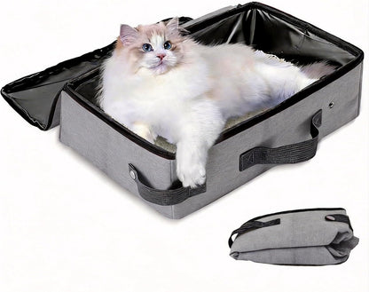 Portable Cat Litter Box with Lid, 16 * 12 * 6 Inches, Black | Foldable, Ease of Use, Non-Leaking, Easy to Take, Lightweight, for Outdoor Camping & Traveling, Zipper Lock7