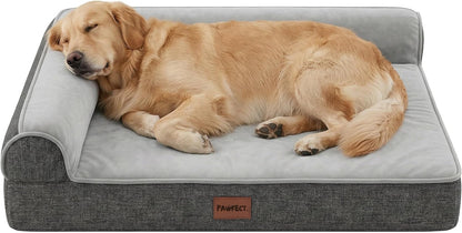 Pawfect Orthopedic Dog Bed for Small, Medium & Large Dogs, Memory Foam Pet Bed with 3 Waterproof Covers, Washable Removable Velvet Cover, Supportive Bolsters, Non-Slip Base (Medium: 32.5"X24.5"X7.5")10