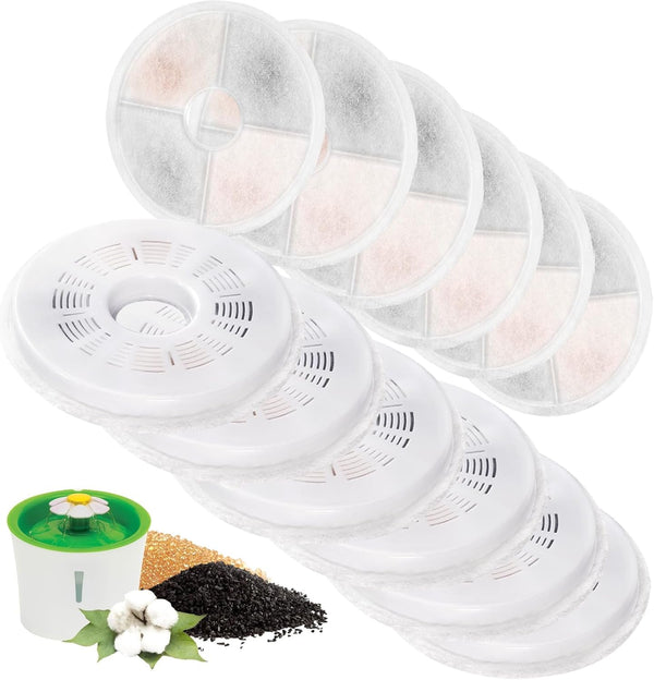 8 Pack Cat Water Fountain Replacement Filters Fit for 3L Flower Water Dispenser Automatic Pet Dog Cat Fountain Filter8