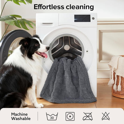 GASUR Waterproof Dog Blankets for Large Dogs, Dog Blanket for Couch Bed, Fleece Pet Blanket for Furniture Sofa Protector, Soft Pet Throw Blankets for Crate Car Outdoor, Washable, 50"X60",Grey7