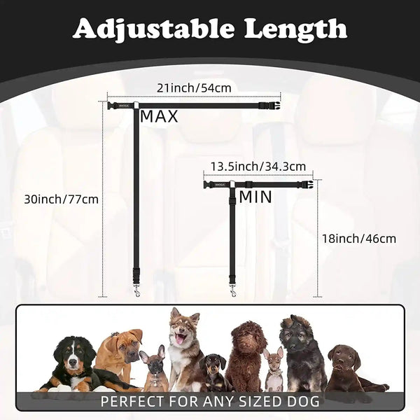 Adjustable Pet Seat Belt Restraint for Dogs and Cats - Vehicle Headrest Safety Harness (1 Pack)4