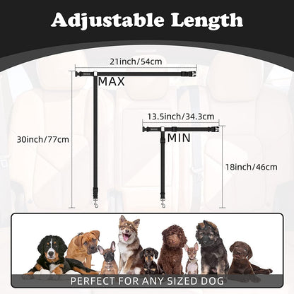 BWOGUE 2 Pack Dog Seat Belt for Car, Headrest Restraint Safety Leads | Headrest Loop for Car Travel, 18-30 in Adjustable, 2-In-1 Seat Belt and Leash, 2 Pack for Dogs and Cats, Use with Dog Harness4