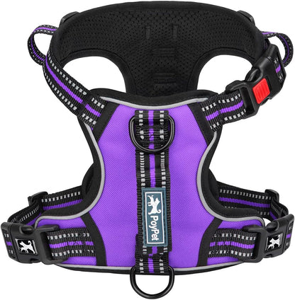 Poypet No Pull Dog Harness, No Choke Front Clip Reflective Dog Vest with Soft Padded Vertical Handle, 3 Leash Attachments for Small Medium Large Dogs (Black,Xl)11