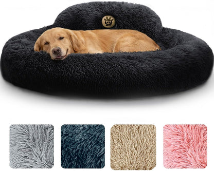 Petjett Calming Dog Bed Medium Size Dog - 30'' Donut Bed, Washable Dog Bed, Anti-Slip & Super Soft Fluffy Plush round Dog Bed, Anti-Anxiety Premium Comfort Pet Bed, Fits Dogs Upto 45 Lbs - Dark Grey14