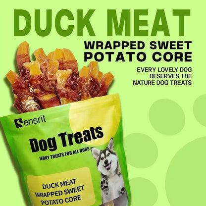 Duck Meat Wrapped Sweet Potato Dog Treats - 10 Oz (285G) Natural Jerky, Hypoallergenic for Sensitive Stomachs, Fiber-Rich, Healthy Snacks for Dogs2