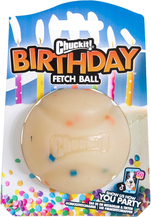 Chuckit! Birthday Fetch Ball, Medium (2.5 Inch Diameter), for Dogs 20-60 Lbs, Pack of 11