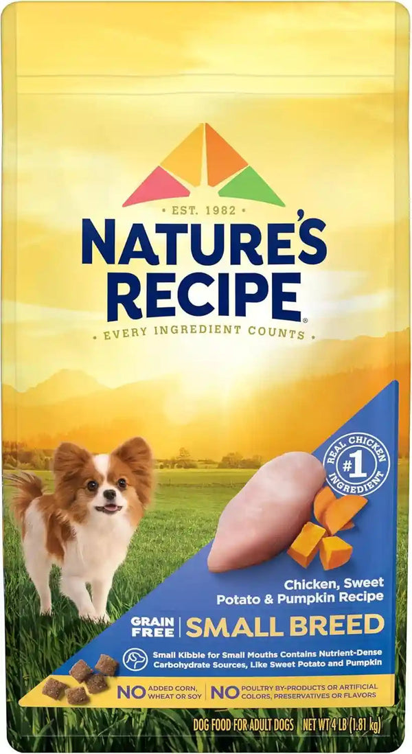 Nature'S Recipe Grain Free Small Breed Dry Dog Food, Chicken, Sweet Potato & Pumpkin Recipe, 4 Lb. Bag1