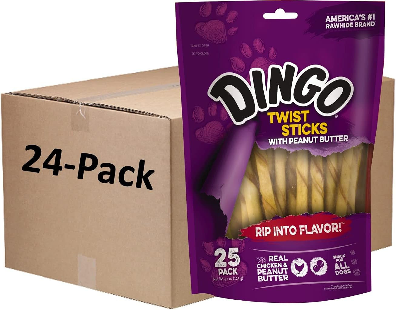 dingo-twist-sticks-rawhide-dog-treat-with-peanut-butter-25-count-long-lasting-rawhide-with-real-chicken-peanut-butter-natural-chewing-action-promotes-clean-teeth-for-adult-dogs