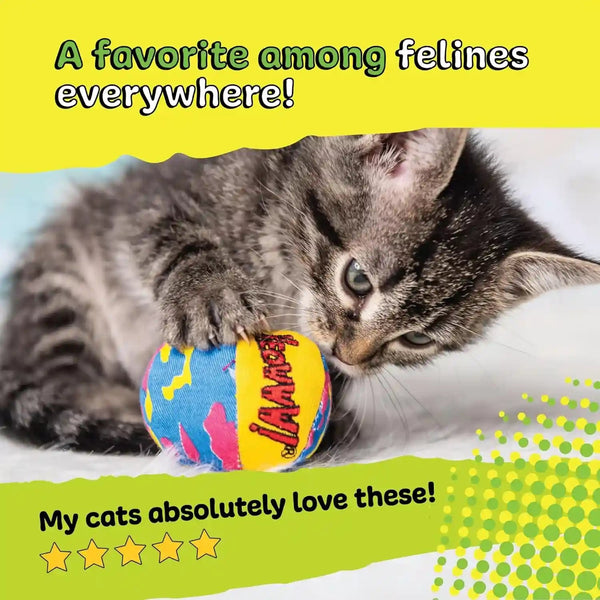 Yeowww! Catnip My Cats Balls Toys for Cats - 3-Pack - Durable Cotton Twill - Made in the USA - Stuffed with Organically Grown Catnip10