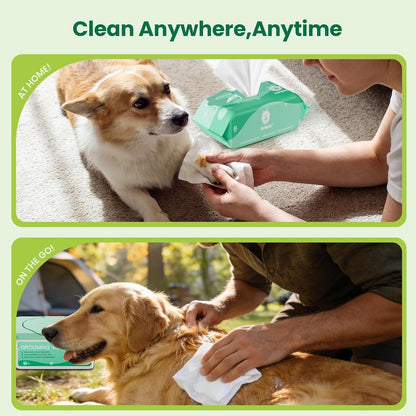 Pet Wipes for Dogs & Cats, Extra Moist & Thick Grooming Puppy Wipes with 100 Fresh Counts, Aloe Vera/Nature7
