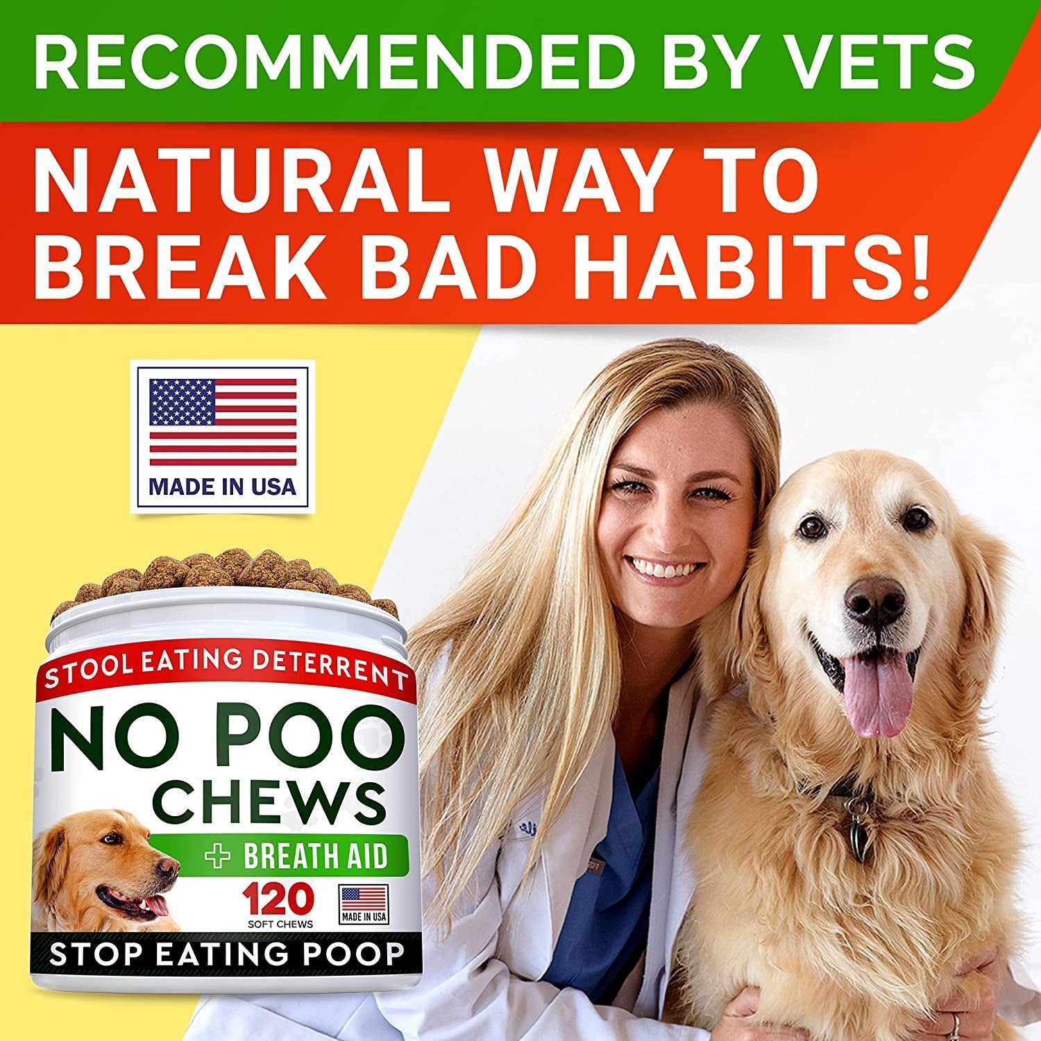 strellalab-no-poo-chews-for-dogs-coprophagia-stool-eating-deterrent-probiotics-digestive-enzymes-breath-aid-support-stop-dog-poop-eating-120ct-turkey