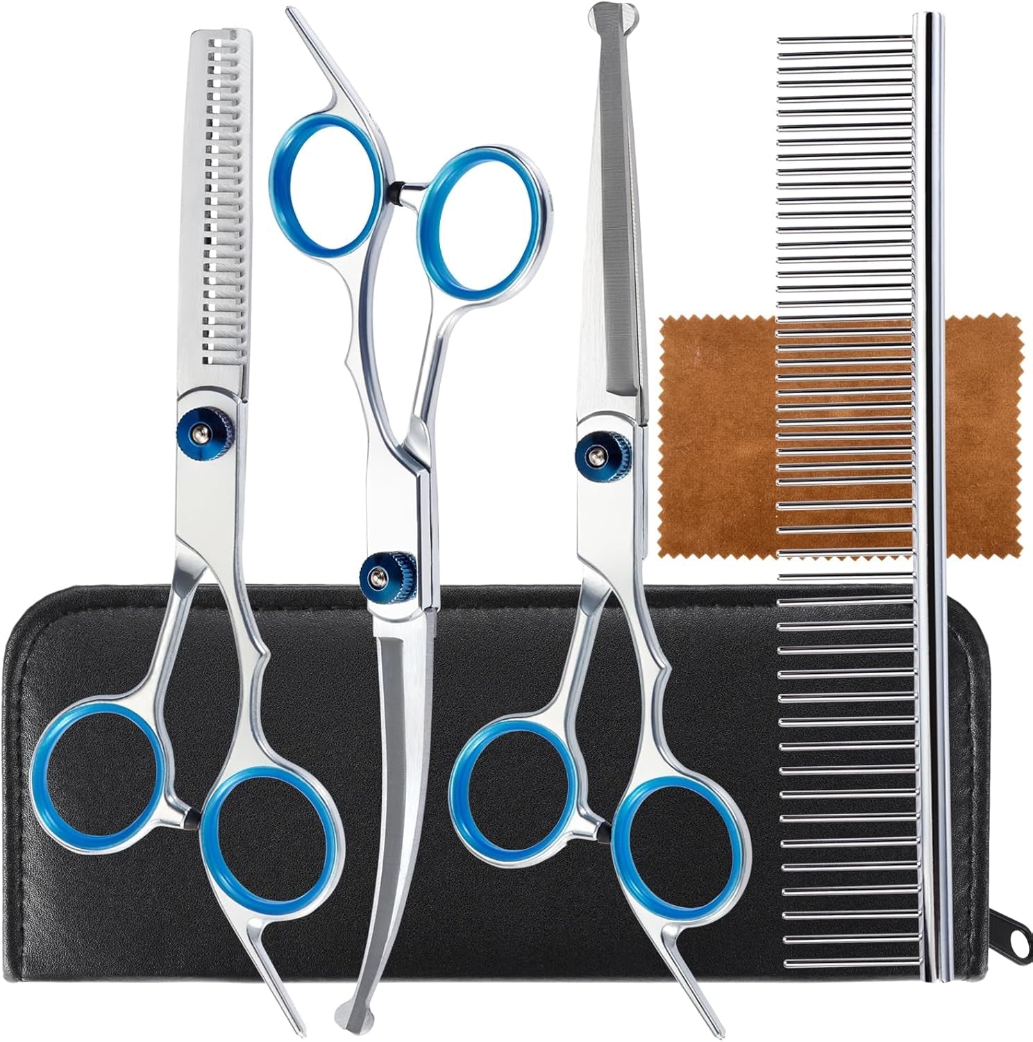 5-in-1-premium-dog-grooming-scissors-professional-dog-scissors-for-grooming-with-safety-round-tips-lengnoyp-stainless-steel-thinning-shears-pet-cat-shears-for-grooming-kit