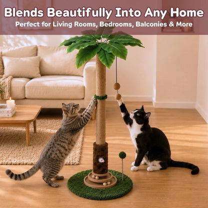 AIXINPET Cat Scratching Post - Upgraded 40'' Tall Cat Scratcher Tree Tower Scratching Posts for Indoor Cats, with Cat Toy Mouse Hole, Spring Ball and Interactive Wooden Ball - for Kittens Adults Cats7