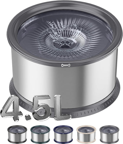 1.6 Gallon Dog Water Bowl, 6.5L/220Oz Stainless Steel No Spill Water Bowl for Large Dogs, Super Large Capacity Splash Proof Pet Slow Drinking Water Bowl with Anti-Slip Mat for Mess Drinkers15