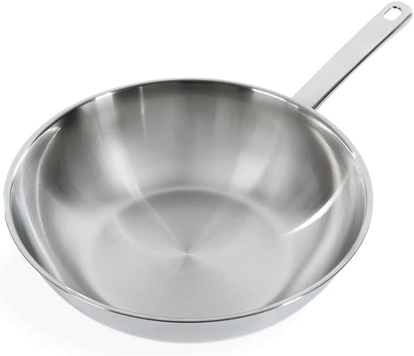 Bright Stainless Steel 28 Cm Wok Pan, Stay Cool Handle, Professional Cooking, 18/10 Stainless Steel, Induction, Oven Safe up to 230 °C, Roast-Safe, Dishwasher Safe, Silver1