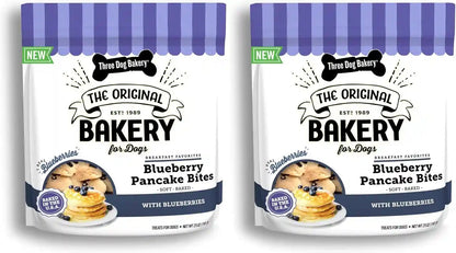 Three Dog Bakery Blueberry Pancake Bites for Dogs - 25 Oz Bag | Soft Baked Training Treats for Dogs - Blueberry Dog Treats9