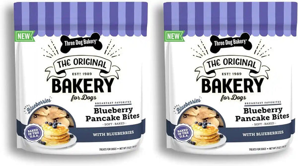 Three Dog Bakery Blueberry Pancake Bites for Dogs - 25 Oz Bag | Soft Baked Training Treats for Dogs - Blueberry Dog Treats9
