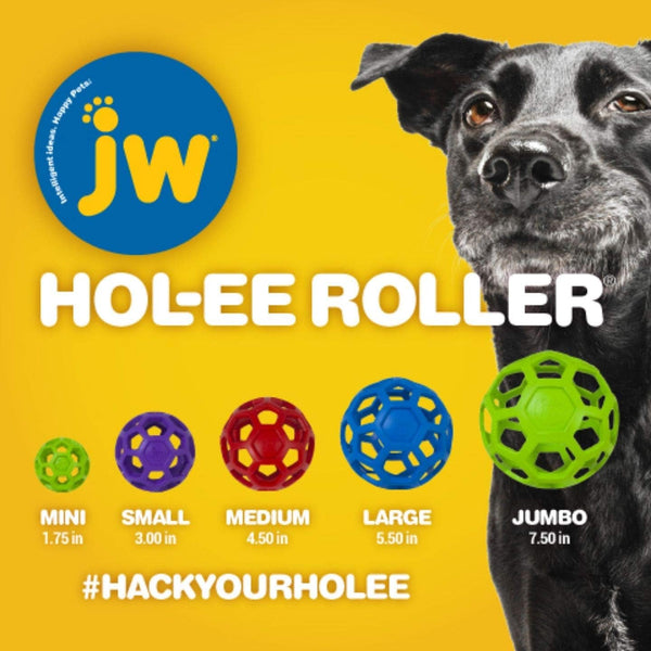 JW Pet Hol-Ee Roller Dog Toy Puzzle Ball, Natural Rubber, Small (3 Inch Diameter), Colors May Vary4