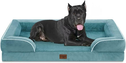 Comfort Expression Orthopedic Dog Bed for Extra Large Dogs with Bolster | Waterproof Dog Couch Bed with Washable Cover & Non-Slip Bottom, Supportive Egg Crate Foam XL Pet Bed, 42X30 Inch103