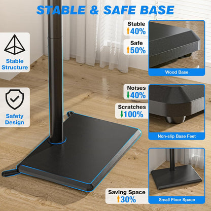 Swivel Floor TV Stand for 32-65 Inch Flat Screen Tvs | Height Adjustable Mount, Solid Wood Base, Space Saving, Holds 88Lbs, Max VESA 400X400Mm for Living Room Bedroom Corner5