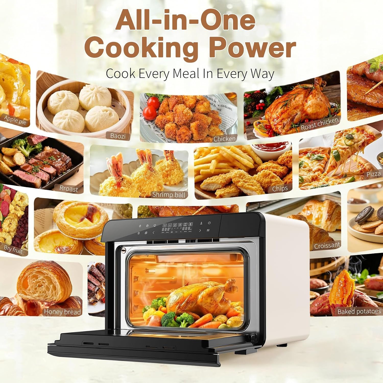 toaster-air-fryer-combi-oven-countertop-steam-oven-14-in-1-with-convection-steam-roast-bake-multi-stage-cooking-self-clean-7-modes-30-built-in-recipes-for-kitchen-pizza-baking-white