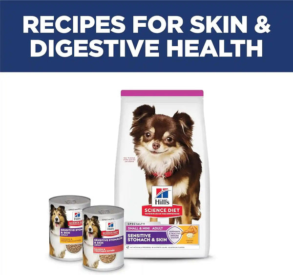 Hill'S Science Diet Sensitive Stomach & Skin Small & Mini Dry Dog Food | #1 Veterinarian Recommended, Adult Formula, Chicken Recipe, 4 Lb. Bag (Updated Formula)12