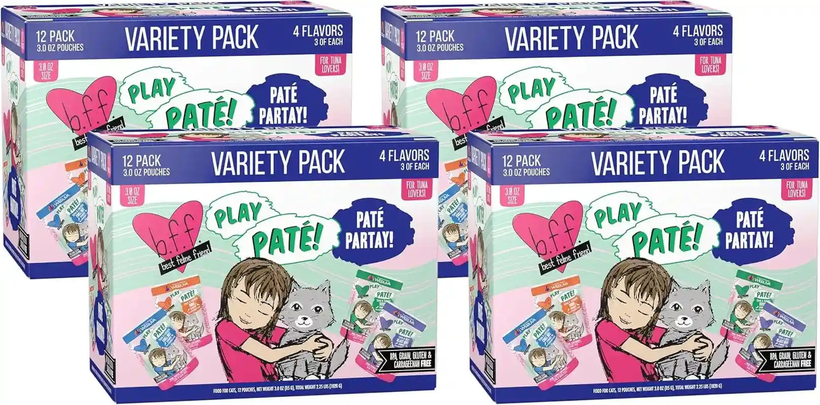 weruva-b-f-f-play-best-feline-friend-pate-lovers-aw-yeah-pate-partay-variety-pack-3oz-pouch-pack-of-12