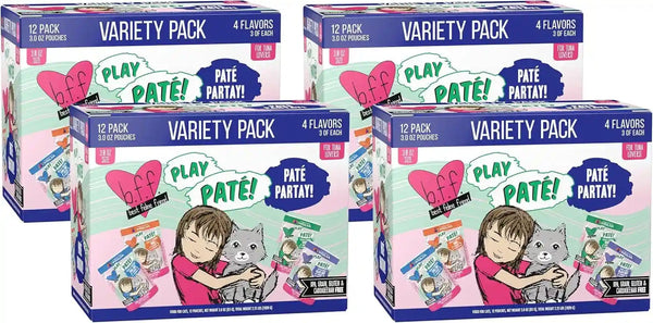 Weruva B.F.F. Play - Best Feline Friend Paté Lovers, Aw Yeah!, Paté Partay! Variety Pack, 3Oz Pouch (Pack of 12)13