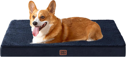 EHEYCIGA Orthopedic Dog Bed Large with Removable Washable Cover,Grey,41X27 | Egg Crate Foam Support,Durable Oxford Fabric,Non-Slip Bottom,Machine Washable,Soft Waterproof Plush Pet Bed Mat for Crate82