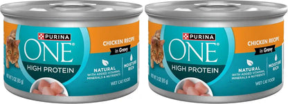 Purina ONE Natural, High Protein Cat Food Variety Pack, Turkey, Chicken and Tuna Recipes - (2 Packs of 12) 3 Oz. Cans19