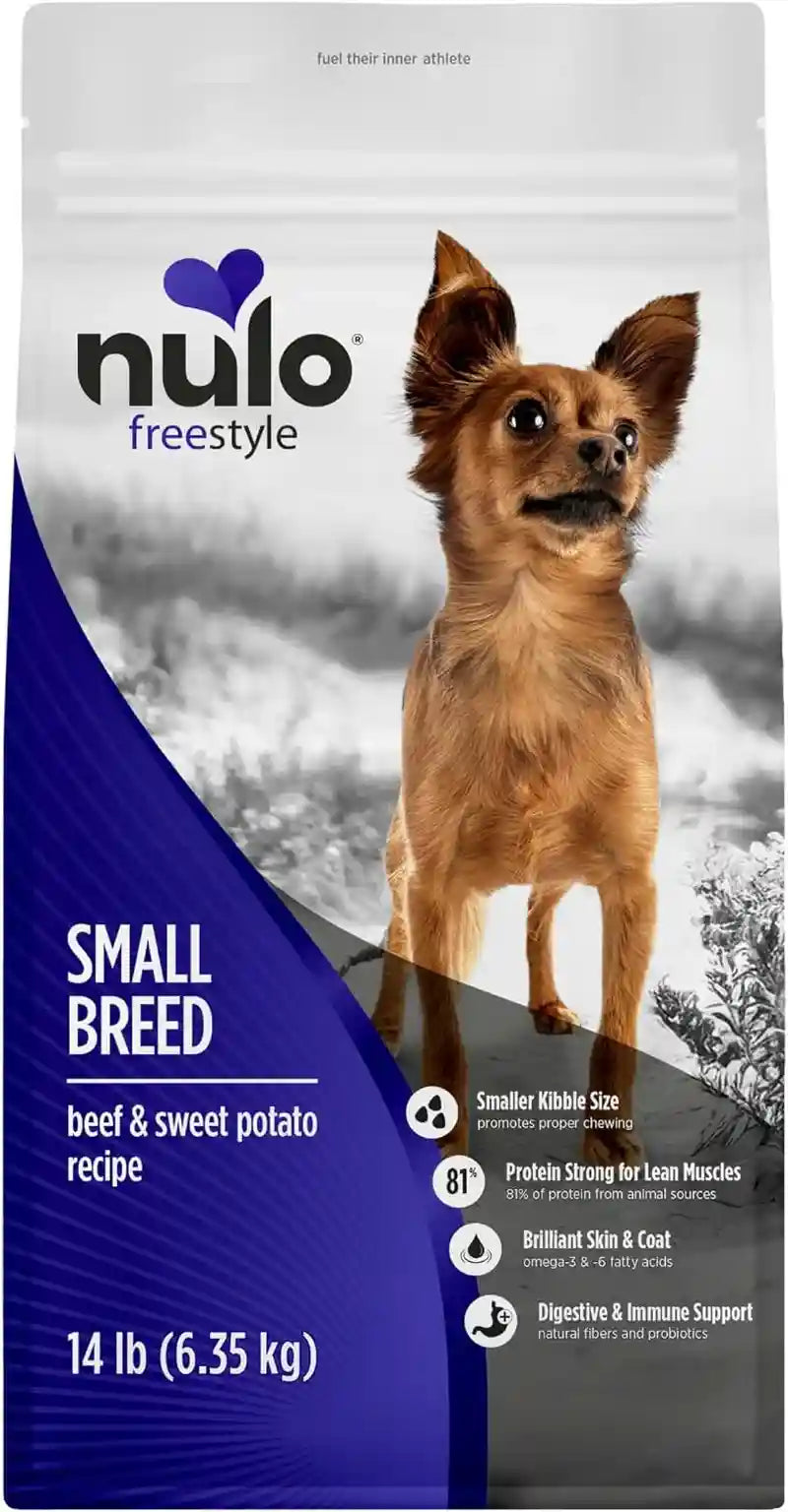 nulo-freestyle-small-breed-dog-food-dry-salmon-lentils-puppy-adult-grain-free-dog-food-natural-high-protein-smaller-sized-kibble-with-bc30-probiotic-for-healthy-digestion-support-6lb-bag