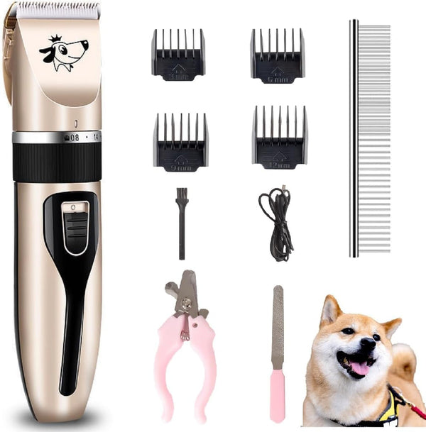 Dog Clippers Grooming Kit and Paw Trimmer,Cordless,Low Noise, Electric Quiet,Rechargeable, Dog Trimmer Grooming, Pet Hair Clippers for Thick Coats,Shaver for Small and Large Dogs Cats1