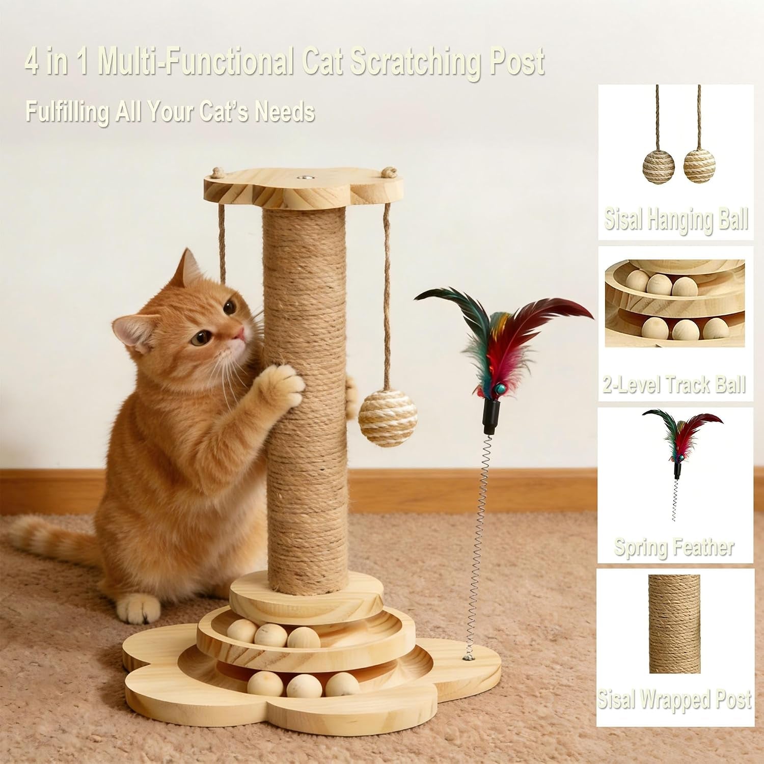 wooden-cat-scratching-post-4-in-1-cat-scratcher-kitten-toys-17-7-tall-sisal-post-for-indoor-cat-with-two-laye-wooden-ball-track-ideal-for-small-medium-cat