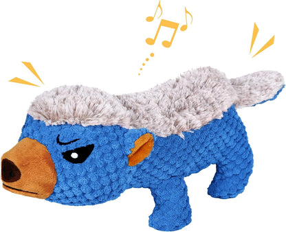 IOKHEIRA Dog Plush Toys for Aggressive Chewers, Indestructible Dog Squeaky Toys with Crinkle Paper, Durable Teething Chew Toys for Medium and Large Breed (Grey)7
