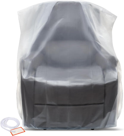 Plastic Furniture Covers for Moving Storage - Heavy-Duty Chair Cover Protectors, Waterproof & Dustproof Clear Moving Bags for Armchair or Recliner - Extra Large Bag Open Size 64 X 42 X 34 Inch1