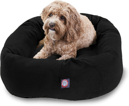 Majestic Pet 32 Inch Suede Calming Dog Bed Washable – Cozy Soft round Dog Bed with Spine Support for Dogs to Rest Their Head - Fluffy Donut Dog Bed 32X23X7 (Inch) - round Pet Bed Medium – Sage58