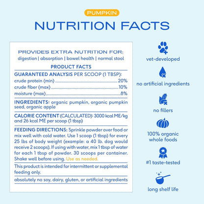 Native Pet Goat Milk Powder for Dogs (120 Scoops) & Pumpkin Powder for Dogs (60 Scoops) - Organic Goat Milk Food Topper for a Healthy Digestive System & Organic Pumpkin Fiber9