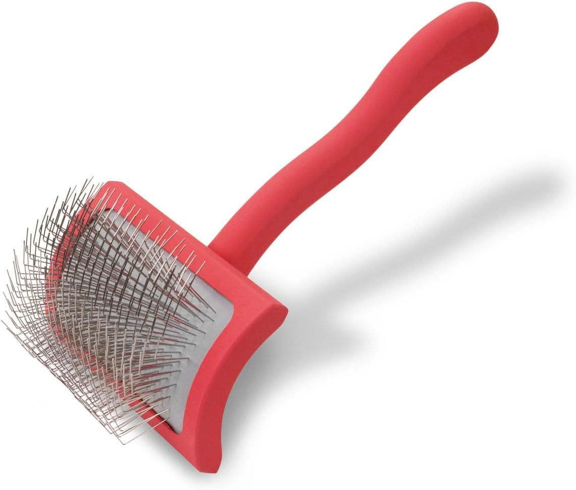 chris-christensen-big-g-dog-slicker-brush-for-dogs-goldendoodles-labradoodles-poodles-groom-like-a-professional-fluff-detangle-style-saves-time-energy-coral-large