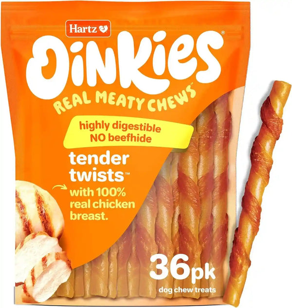 Oinkies Tender Twists Rawhide‑Free Dog Chews, 36 Count1