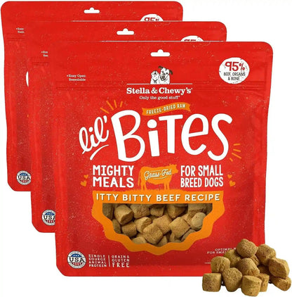 Stella & Chewy'S Freeze-Dried Raw Lil' Bites Itty Bitty Beef Recipe Small Breed Dog Food, 7 Oz. Bag (Beef)10